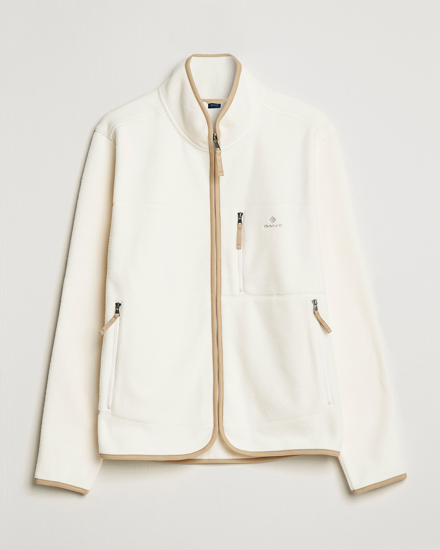 Herren | Pullover | GANT | Sherpa Fleece Full Zip Cream