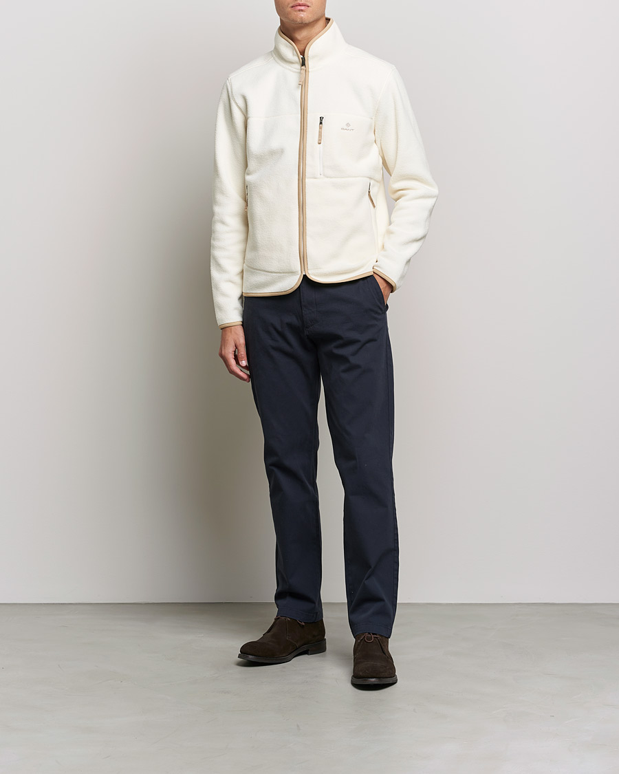 Herren | Pullover | GANT | Sherpa Fleece Full Zip Cream