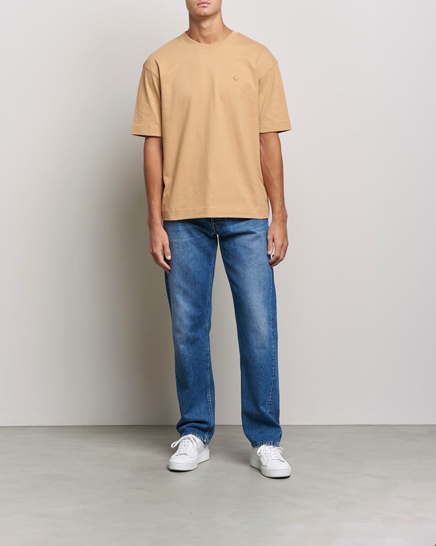 Herren | T-Shirts | GANT | Icon Crew Neck T-shirt Toffee Beige