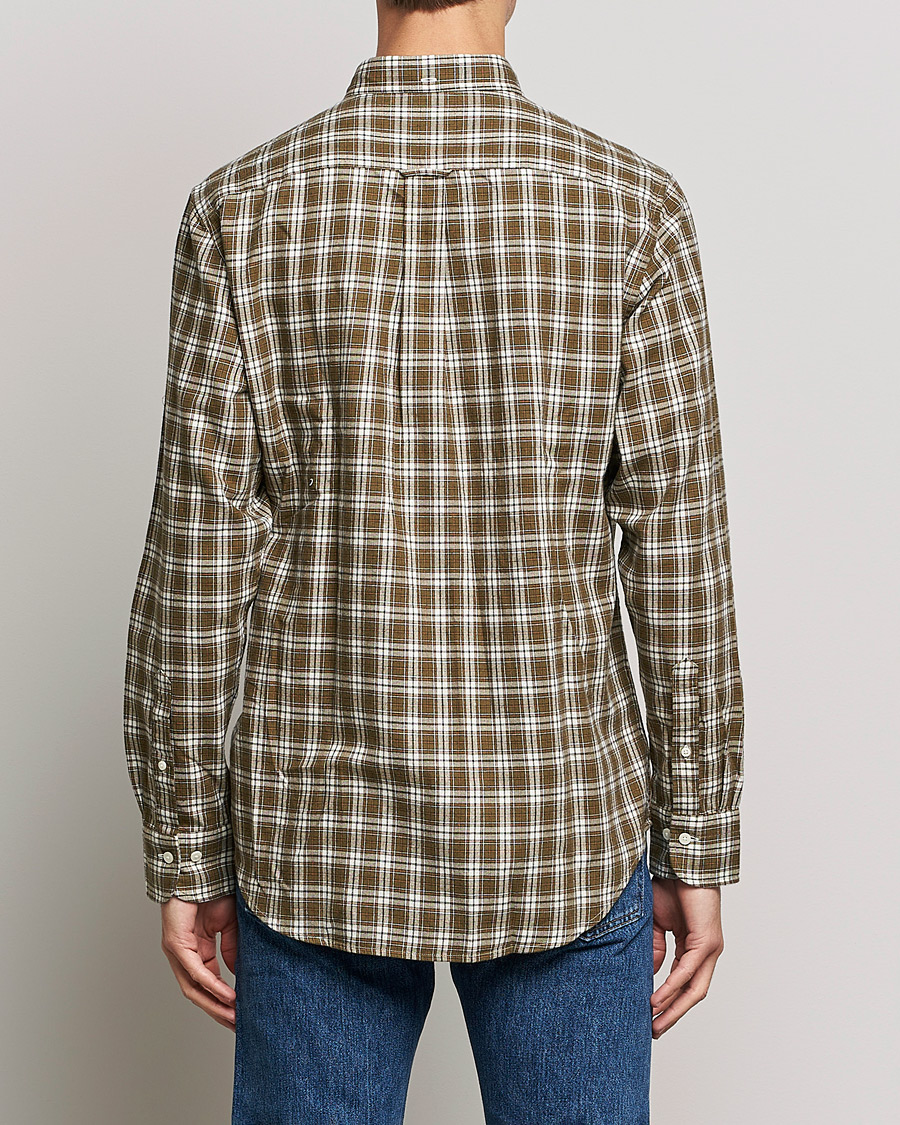 Herren | Hemden | GANT | Regular Fit Flannel Checked Shirt Army Green