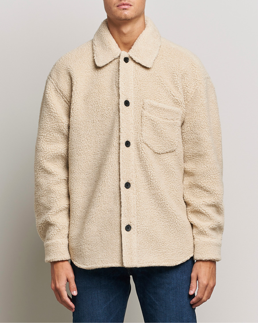 Herren | Overshirts | GANT | Sherpa Fleece Overshirt Putty