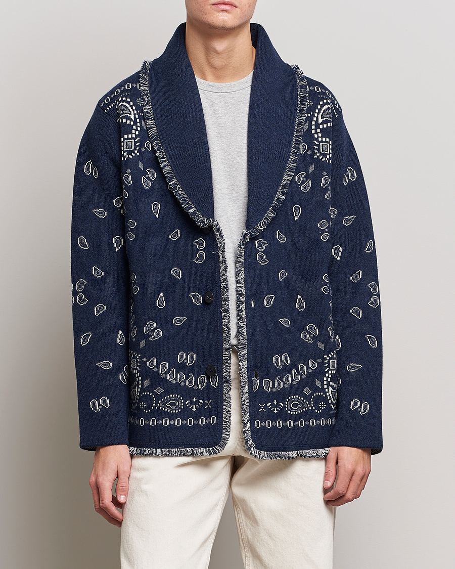 Herren | Pullover | Alanui | Icon Cashmere Jacquard Cardigan Navy