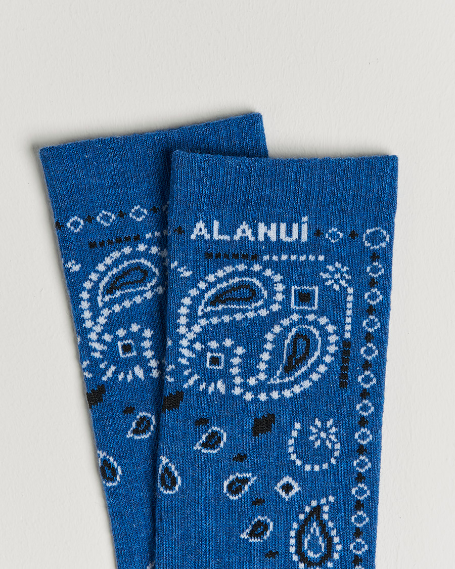 Herren | Luxury Brands | Alanui | Bandana Printed Socks Cobalt Blue