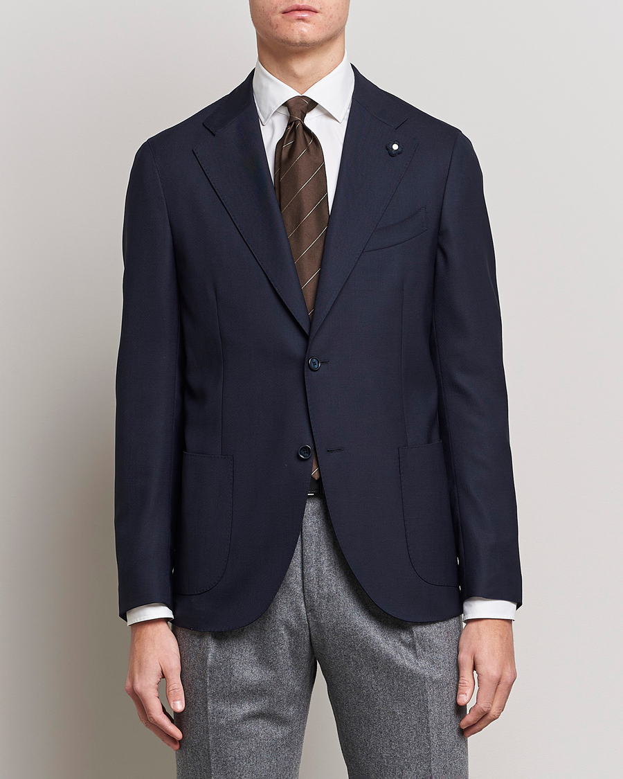 Herren | Lardini | Lardini | Patch Pocket Wool Blazer Navy