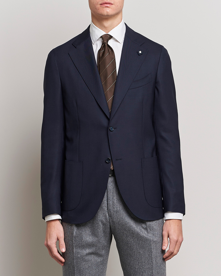 Herren | Italian Department | Lardini | Patch Pocket Wool Blazer Navy