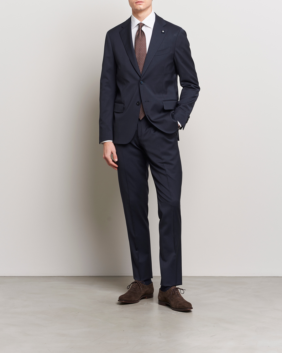 Herren | Sakkos | Lardini | Two Button Wool Blazer Navy