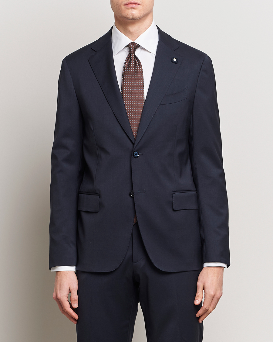 Herren | Sakkos | Lardini | Two Button Wool Blazer Navy