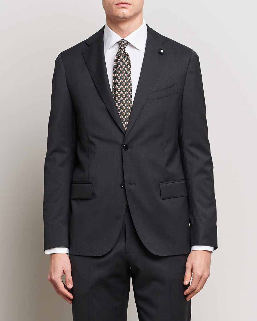 Herren | Sakkos | Lardini | Two Button Wool Blazer Grey