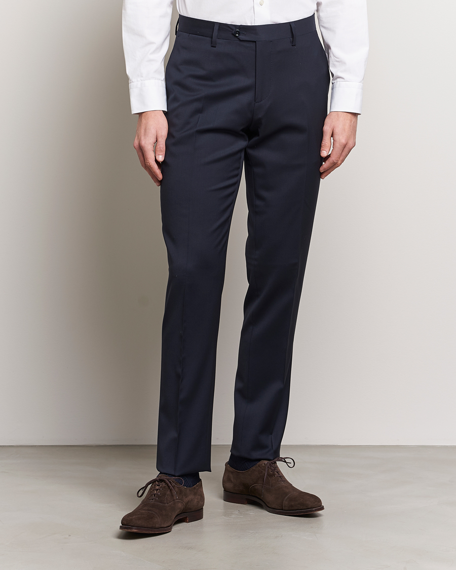 Herren | Business Casual | Lardini | Wool Trousers Navy