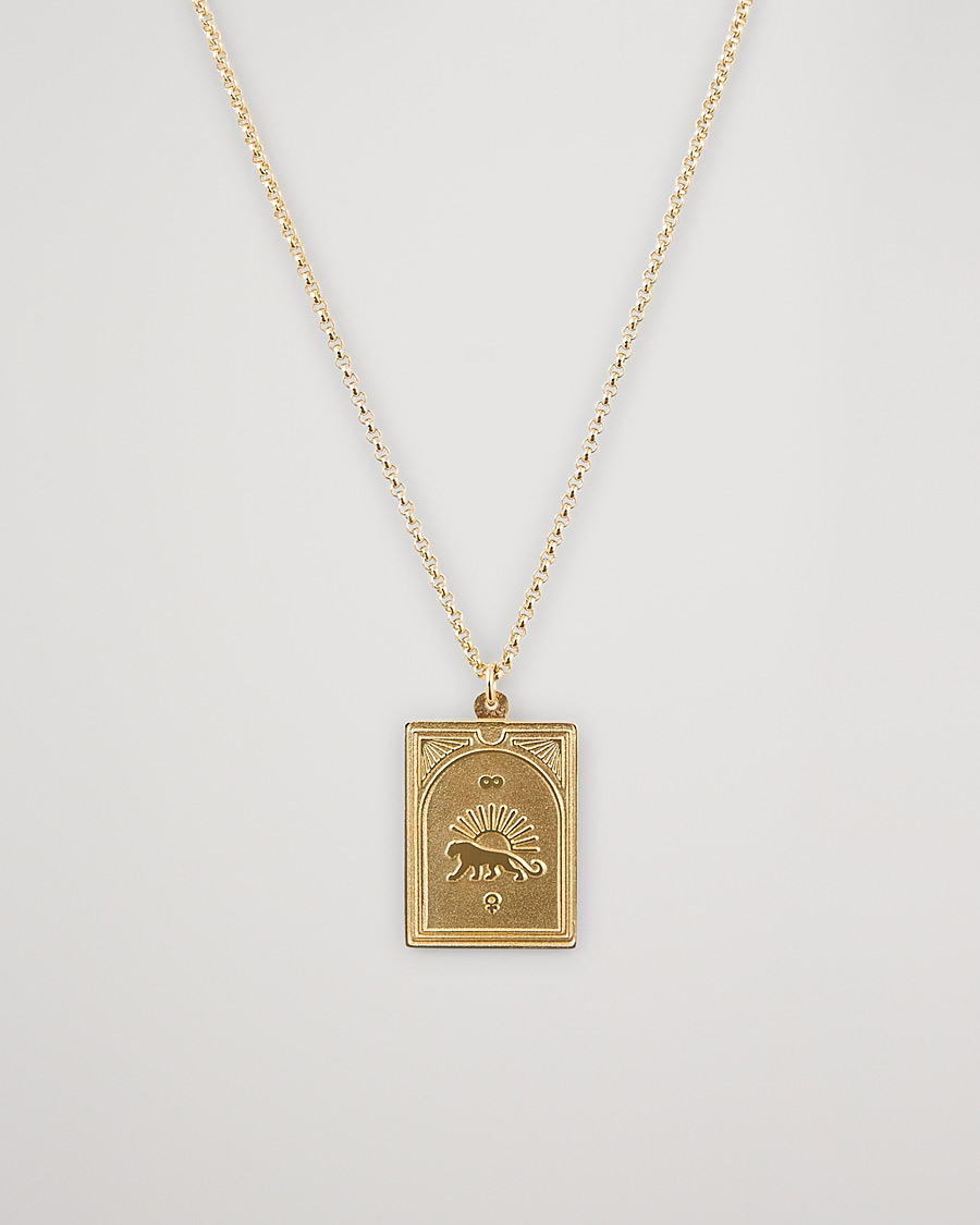Herren | Tom Wood Tarot Strength Pendant Necklace Gold | Tom Wood | Tarot Strength Pendant Necklace Gold