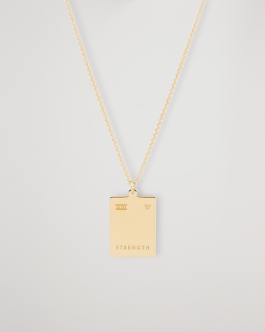 Herren | Tom Wood Tarot Strength Pendant Necklace Gold | Tom Wood | Tarot Strength Pendant Necklace Gold
