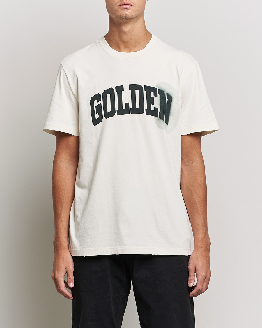 Herren | Kurzarm T-Shirt | Golden Goose Deluxe Brand | Journey Logo T-Shirt Bone White