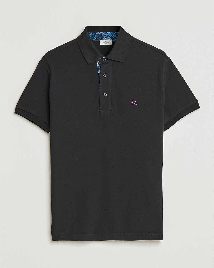Herren | Poloshirts | Etro | Short Sleeve Contrast Paisley Polo Black