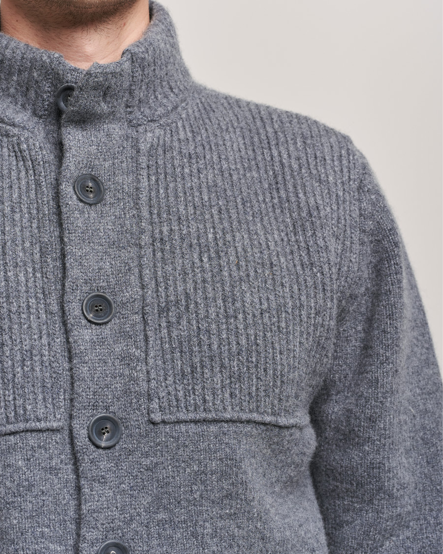 Herren | Pullover | Inis Meáin | Heavy Wool Cardigan Grey