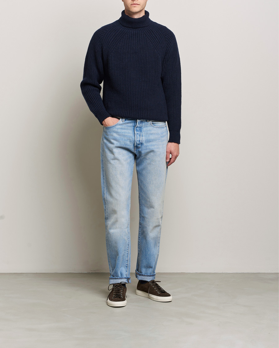 Herren | Pullover | Inis Meáin | Wool/Cashmere Boatbuilder Turtleneck Navy
