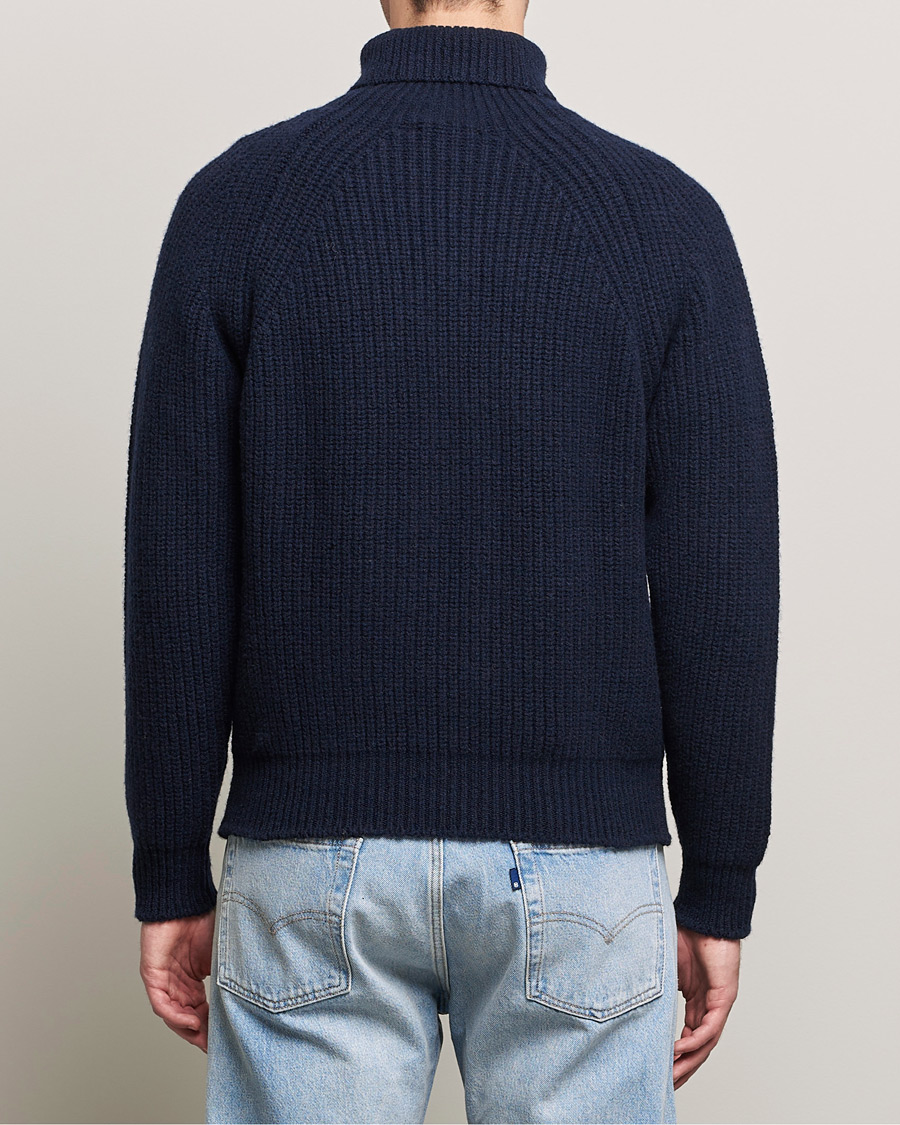 Herren | Pullover | Inis Meáin | Wool/Cashmere Boatbuilder Turtleneck Navy