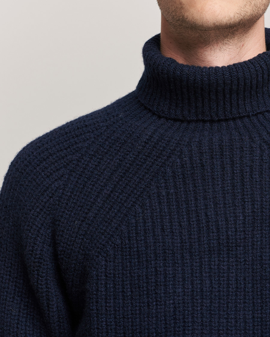 Herren | Pullover | Inis Meáin | Wool/Cashmere Boatbuilder Turtleneck Navy