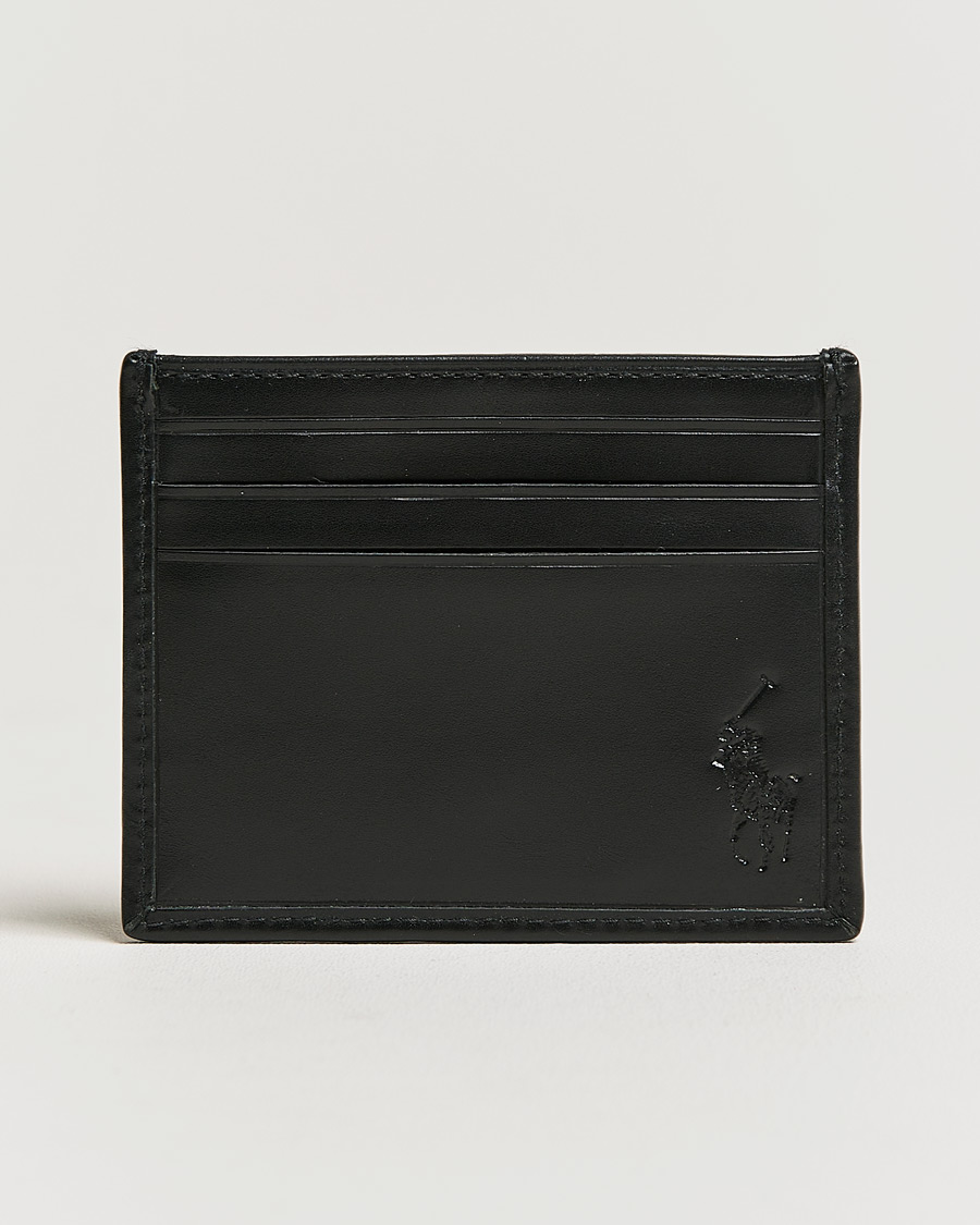 Herren | Polo Ralph Lauren All Over PP Leather Credit Card Holder Black/White | Polo Ralph Lauren | All Over PP Leather Credit Card Holder Black/White