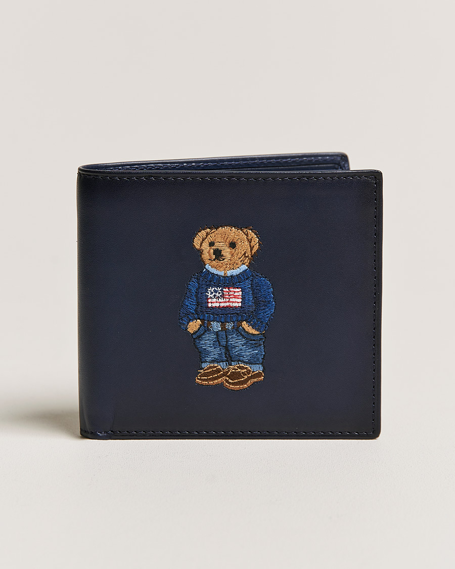 Herren | Polo Ralph Lauren Bear Leather Billfold Wallet Navy | Polo Ralph Lauren | Bear Leather Billfold Wallet Navy