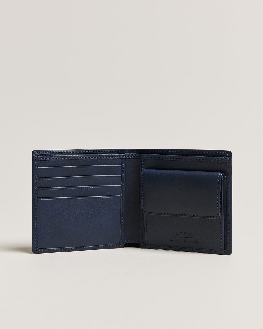 Herren | Polo Ralph Lauren Bear Leather Billfold Wallet Navy | Polo Ralph Lauren | Bear Leather Billfold Wallet Navy