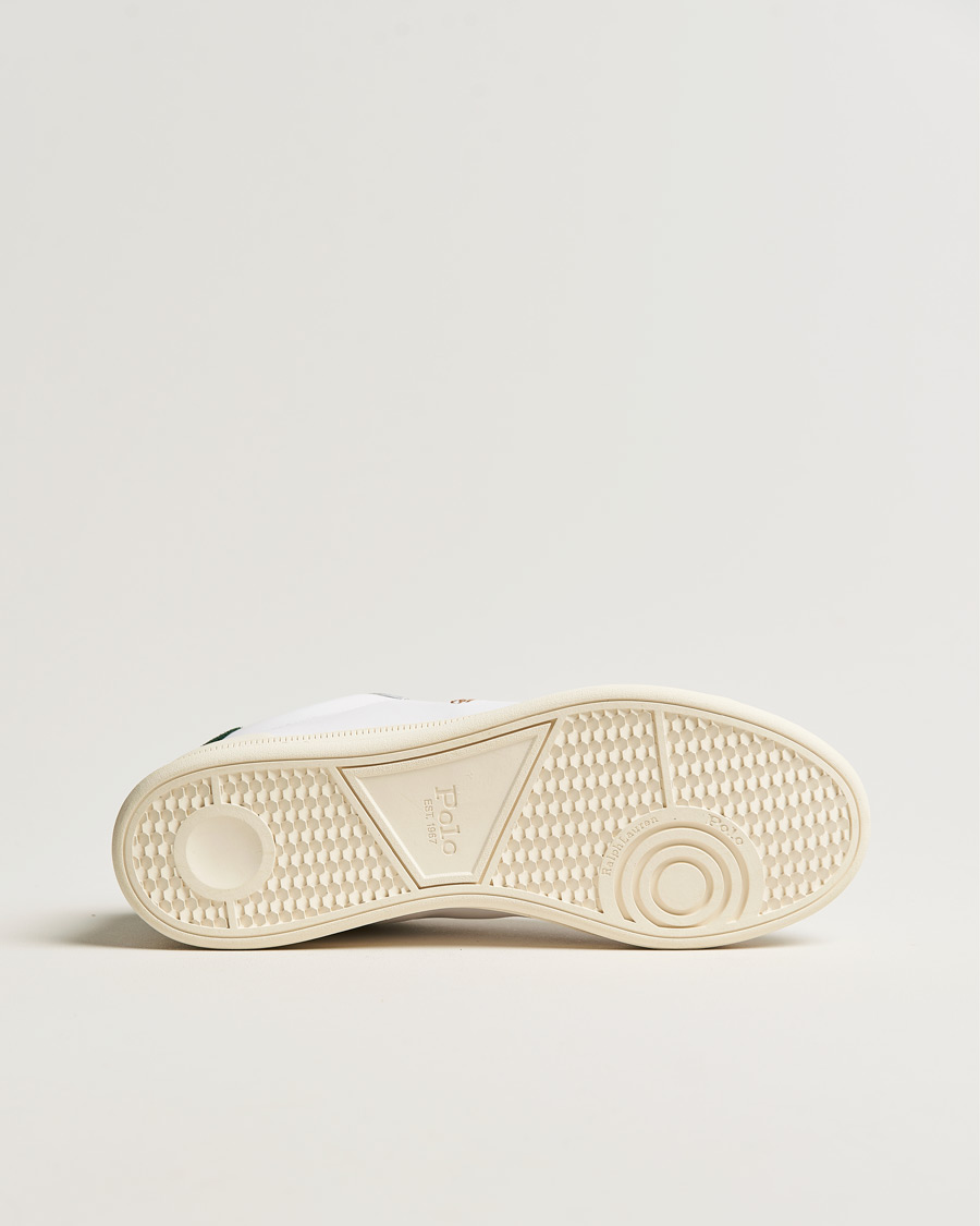 Herren | Polo Ralph Lauren Heritage Court II Leather Sneaker White/College Green | Polo Ralph Lauren | Heritage Court II Leather Sneaker White/College Green