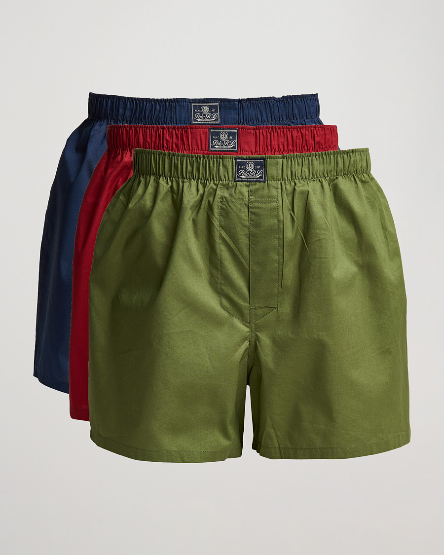 Herren | Unterwäsche | Polo Ralph Lauren | 3-Pack Woven Boxer Red/Navy/Army Olive