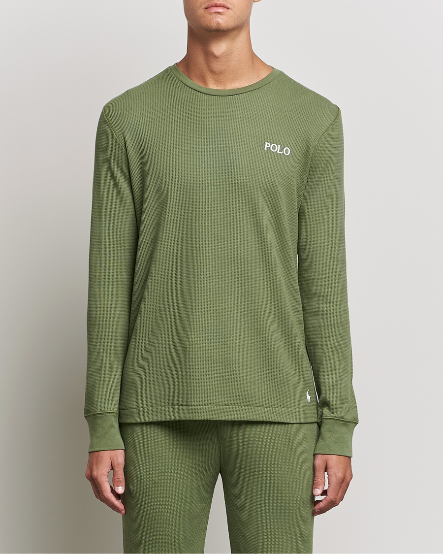 Herren | T-Shirts | Polo Ralph Lauren | Waffle Long Sleeve Crew Neck Army Olive