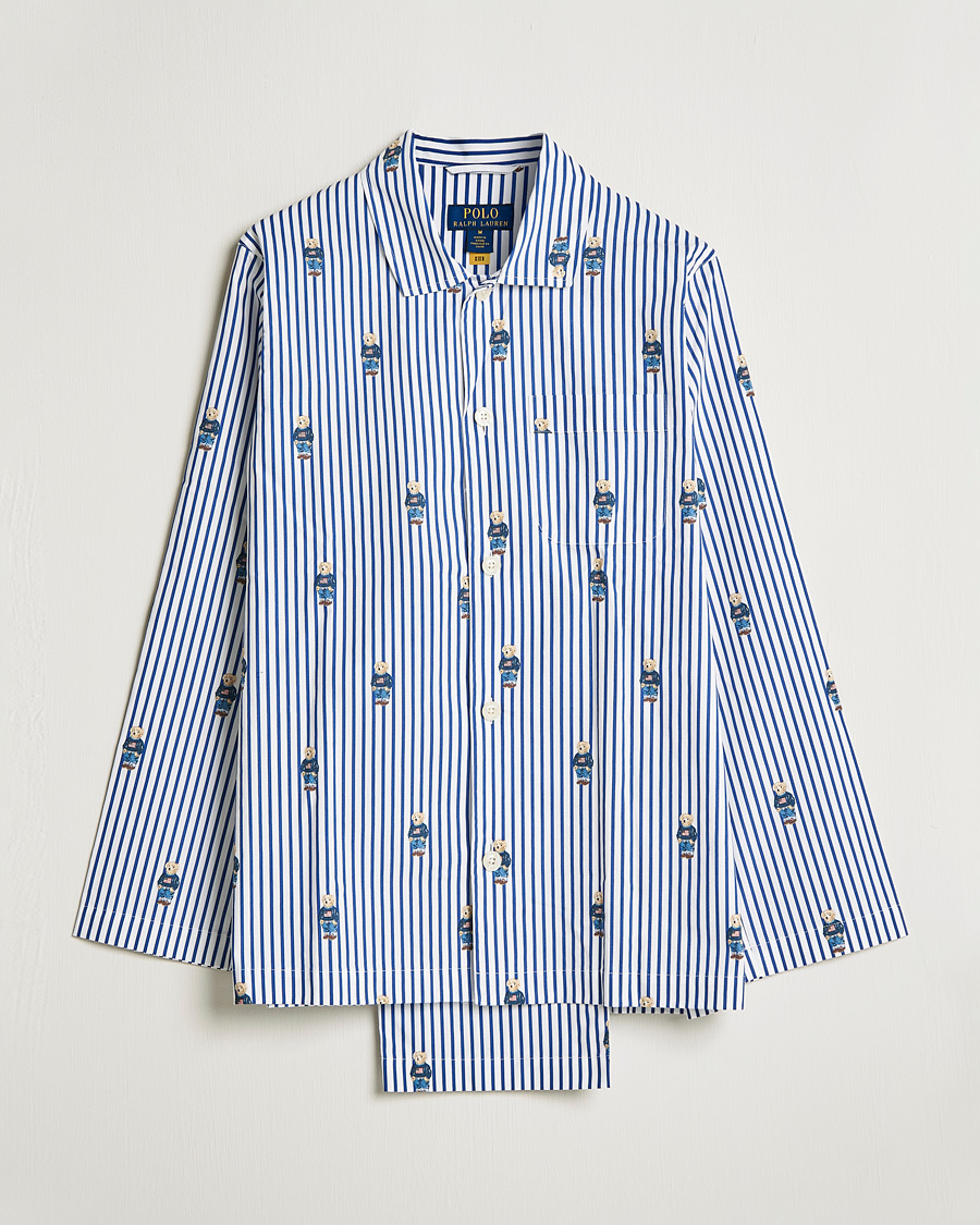 Herren | Schlafanzüge & Bademäntel | Polo Ralph Lauren | Bear Striped Pyjama Set Blue/White