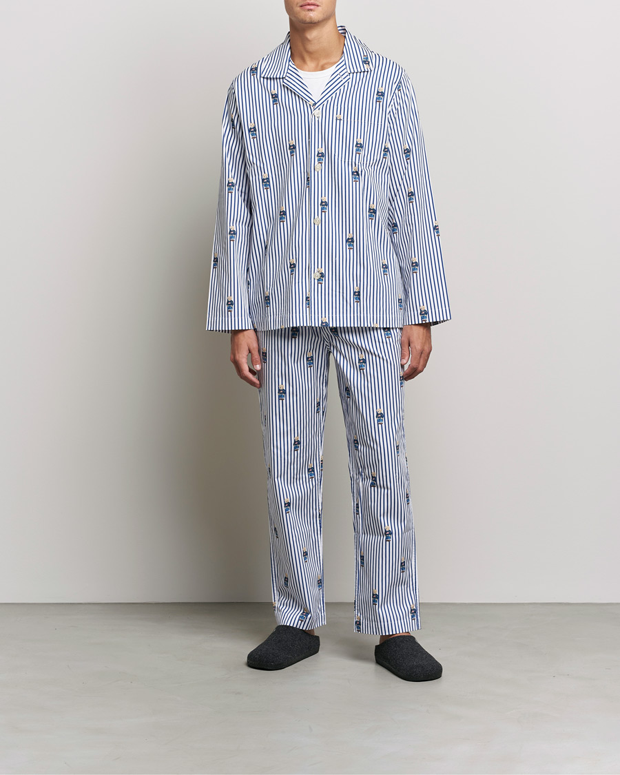 Herren | Pyjama-Set | Polo Ralph Lauren | Bear Striped Pyjama Set Blue/White 