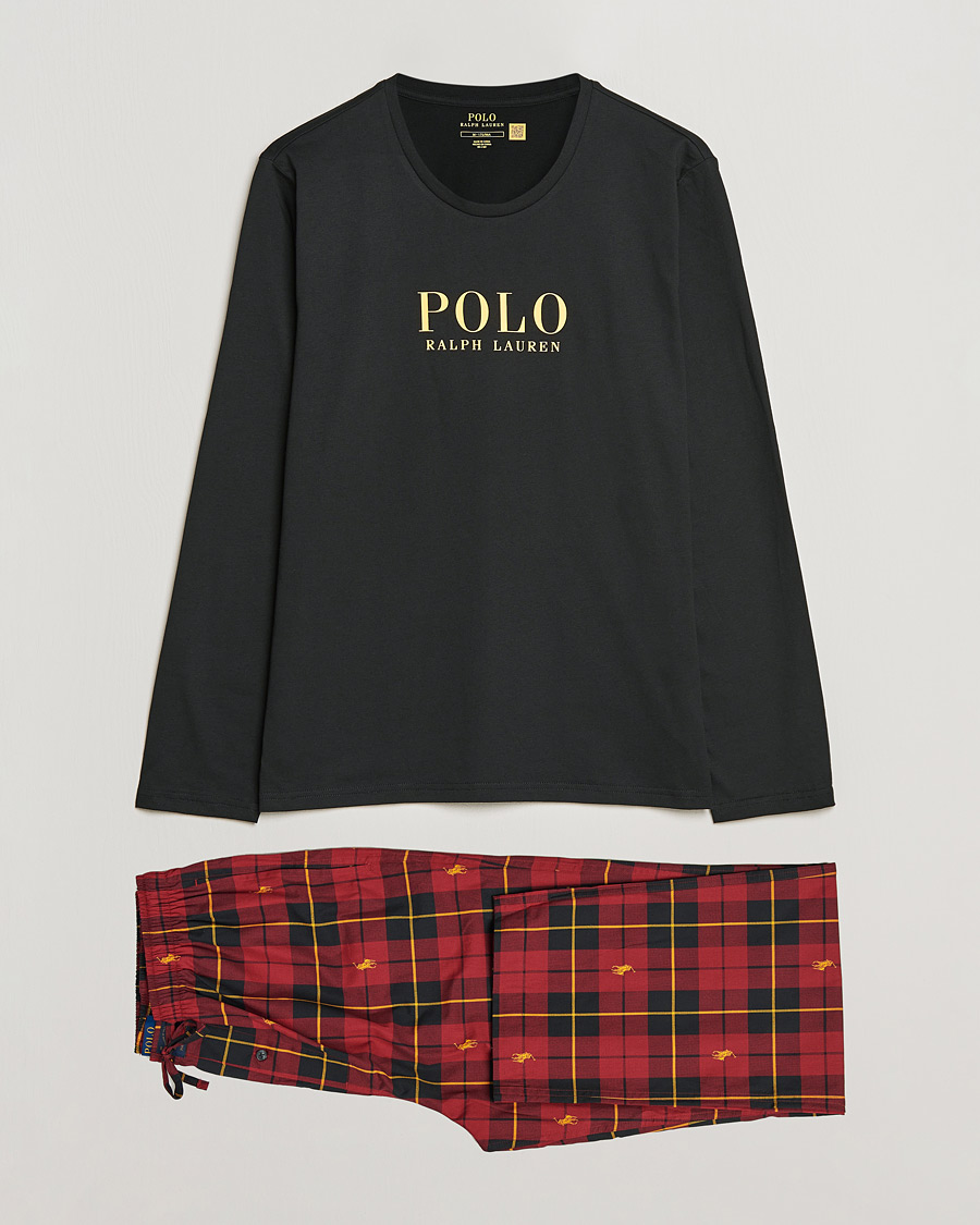 Herren | Schlafanzüge & Bademäntel | Polo Ralph Lauren | Cotton Checked Pyjama Set Black/Red