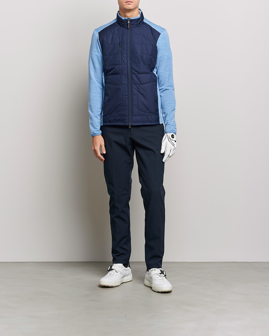 Herren | Pullover | RLX Ralph Lauren | Performance Wool Full Zip Hybrid Sweater Navy/Blue
