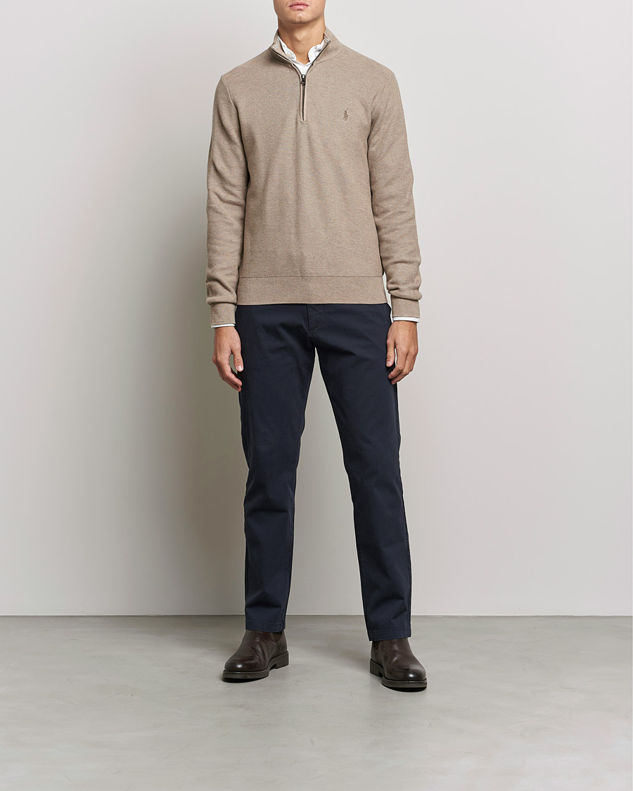 Herren | Pullover | Polo Ralph Lauren | Textured Half-Zip Honey Brown Heather
