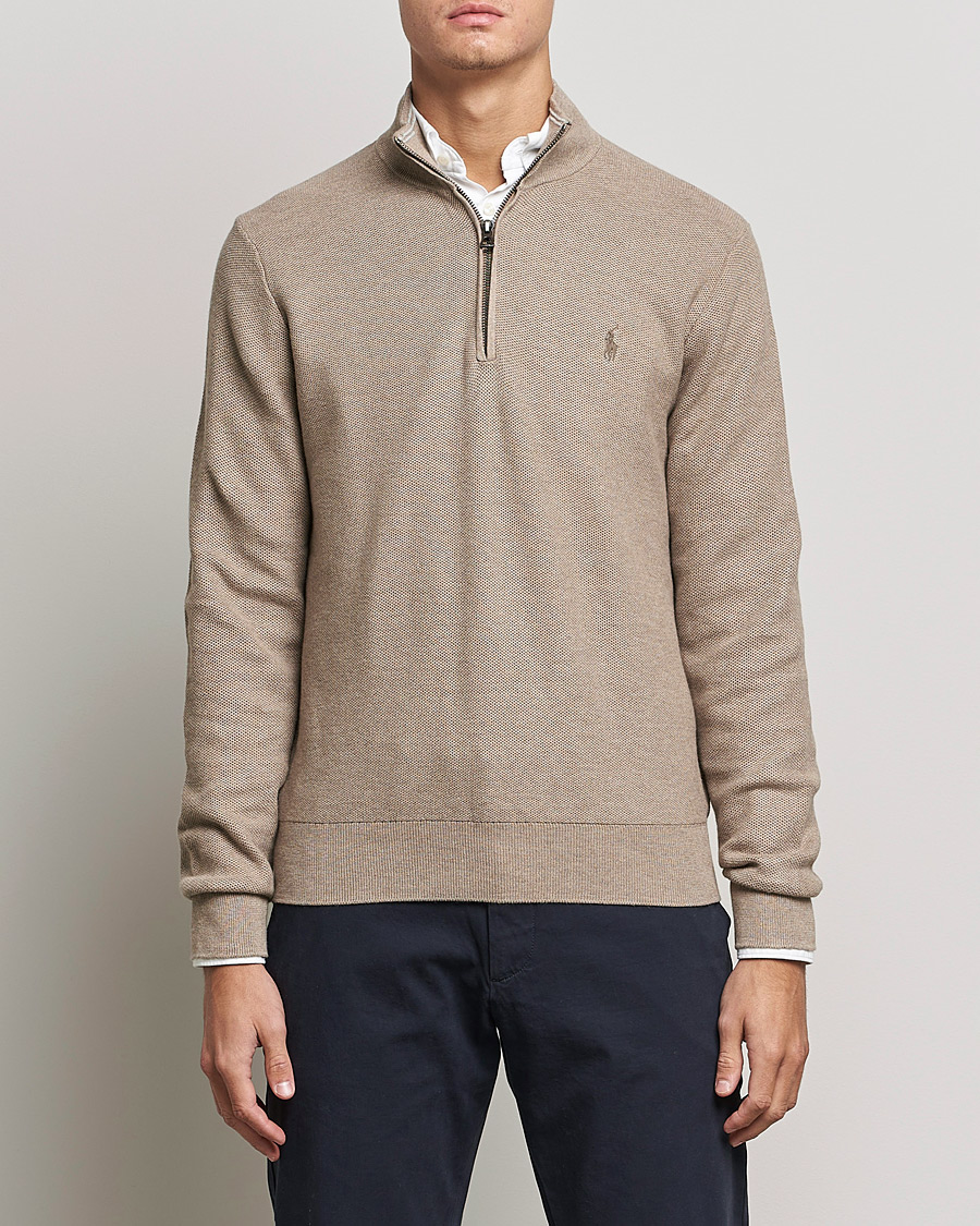 Herren | Pullover | Polo Ralph Lauren | Textured Half-Zip Honey Brown Heather