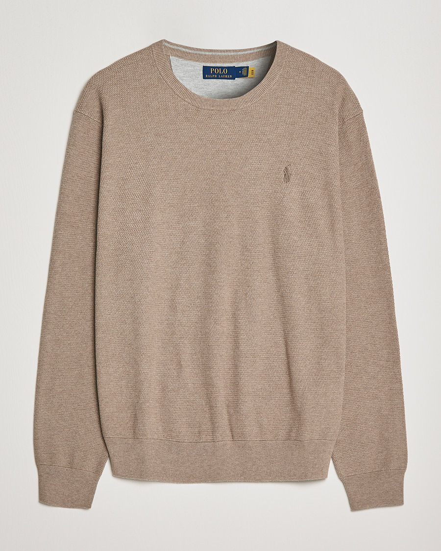 Herren | Pullover | Polo Ralph Lauren | Textured Crew Neck Sweater Honey Brown Heather