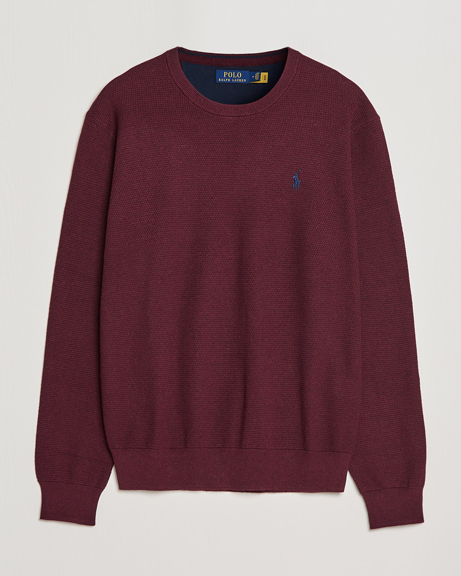Herren | Pullover | Polo Ralph Lauren | Textured Crew Neck Sweater Aged Wine Heather