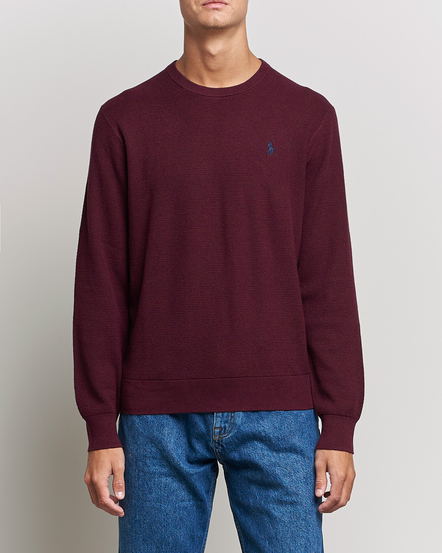 Herren | Pullover | Polo Ralph Lauren | Textured Crew Neck Sweater Aged Wine Heather