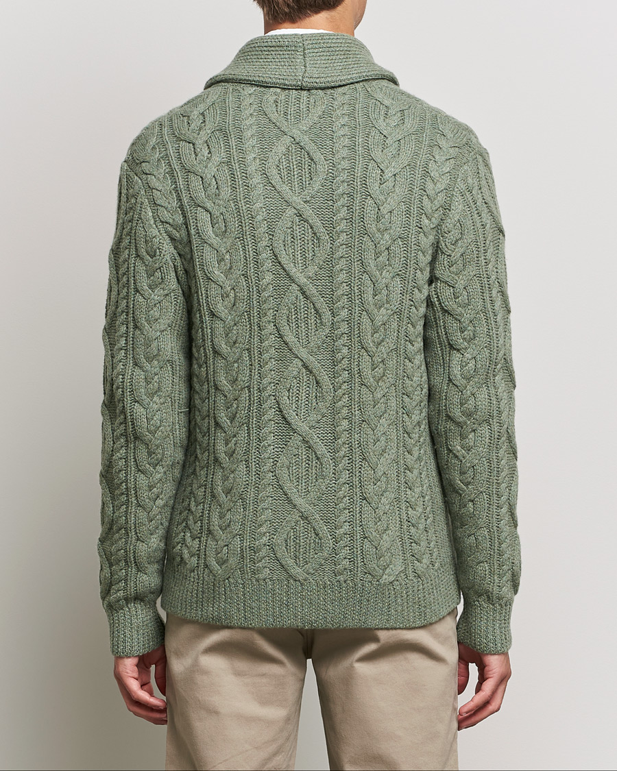Herren | Pullover | Polo Ralph Lauren | Wool/Cashmere Structured Cardigan Sage Blue Heather