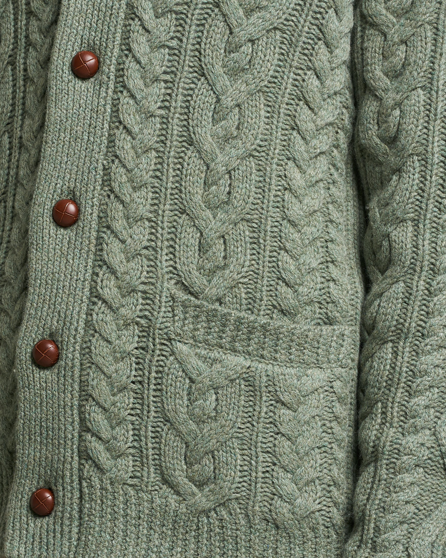 Herren | Pullover | Polo Ralph Lauren | Wool/Cashmere Structured Cardigan Sage Blue Heather