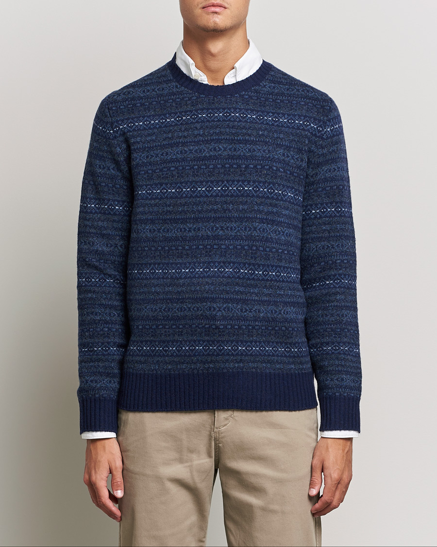 Herren | Weihnachtspullover | Polo Ralph Lauren | Wool/Cashmere Fairisle Knitted Sweater Navy