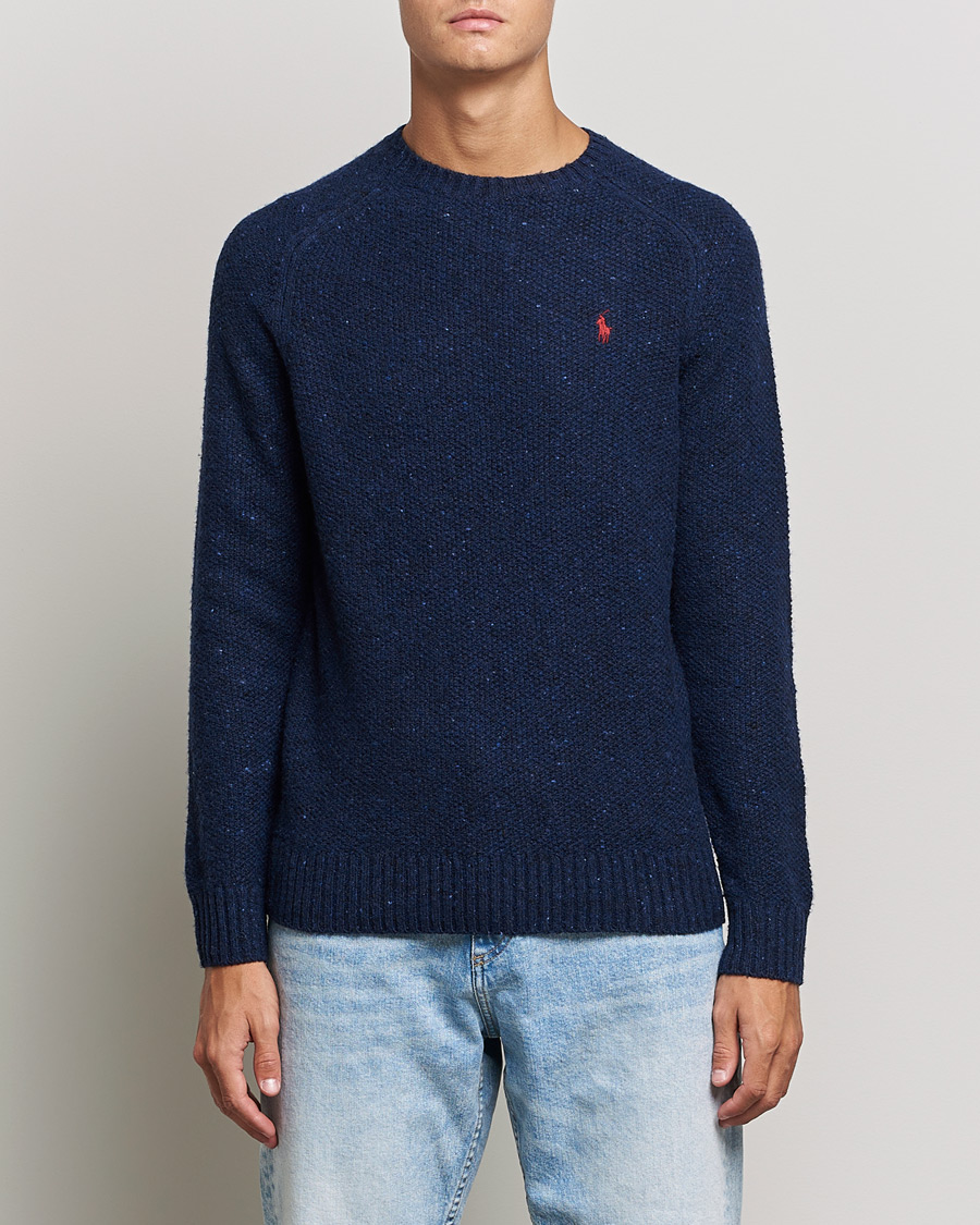 Herren | Strickpullover | Polo Ralph Lauren | Wool Donegal Knitted Sweater Navy