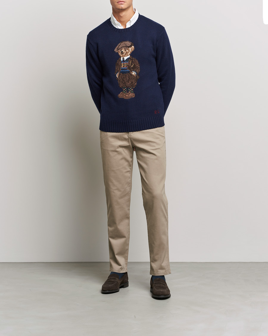 Herren | Pullover | Polo Ralph Lauren | Wool Heritage Bear Knitted Sweater Navy