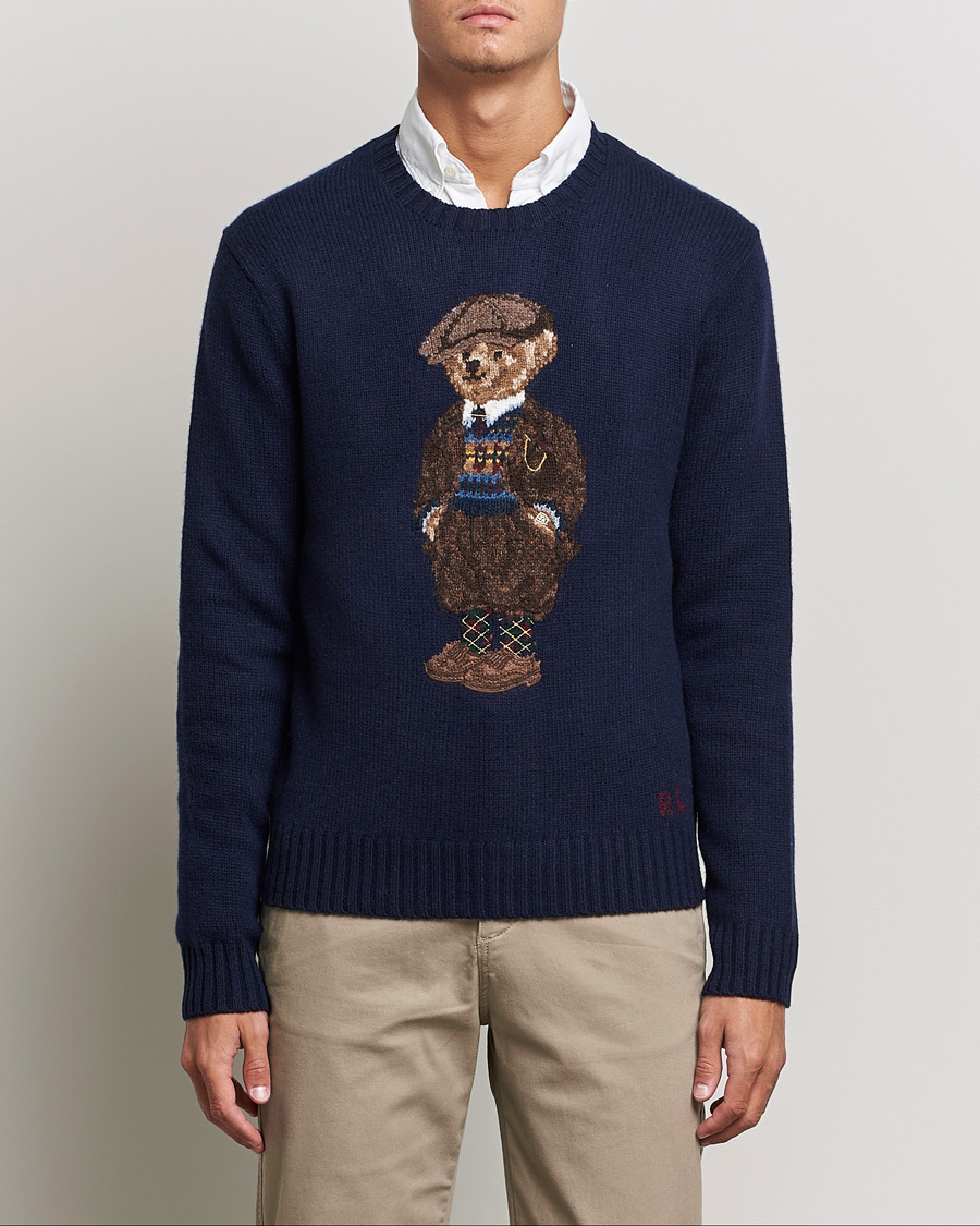 Herren | Pullover | Polo Ralph Lauren | Wool Heritage Bear Knitted Sweater Navy