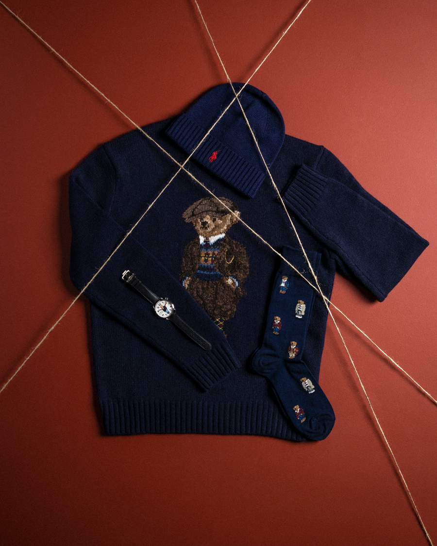 Herren | Pullover | Polo Ralph Lauren | Wool Heritage Bear Knitted Sweater Navy