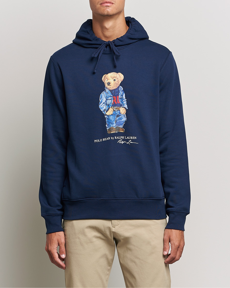 Herren |  | Polo Ralph Lauren | Printed Denim Bear Hoodie Cruise Navy