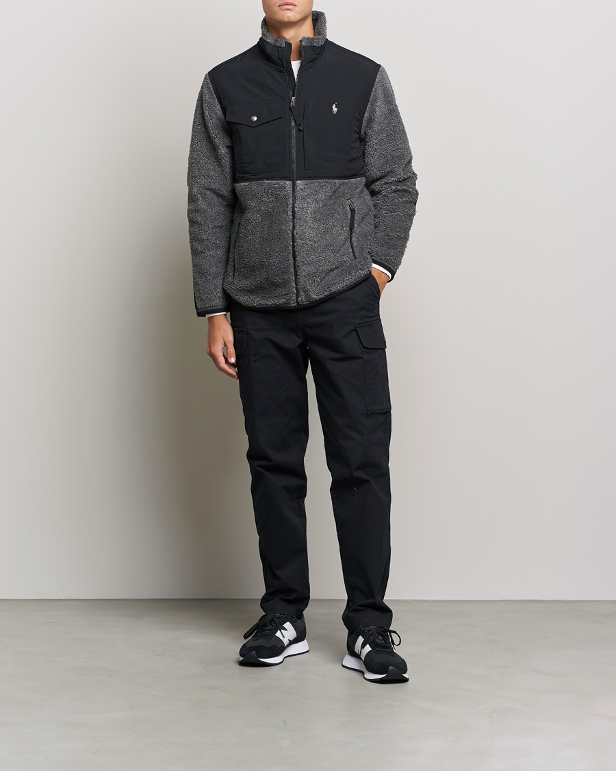 Herren |  | Polo Ralph Lauren | Bonded Sherpa Full Zip Sweater Charcoal/Black