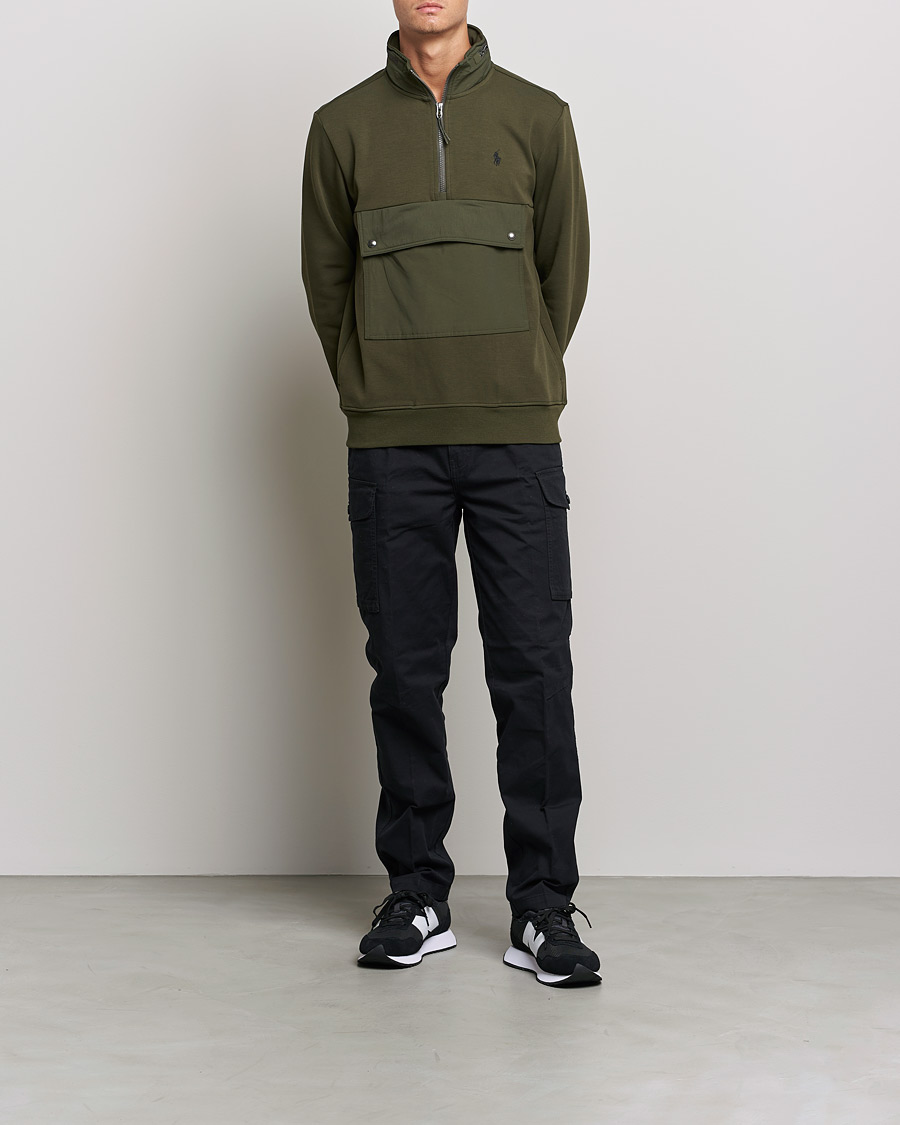 Herren | Pullover | Polo Ralph Lauren | Double Knit Pocket Half Zip Sweater Company Olive