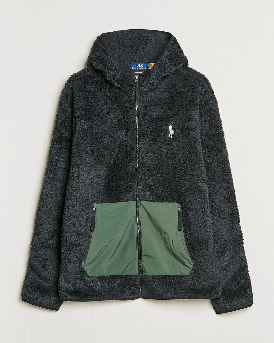 Herren | Pullover | Polo Ralph Lauren | Curly Sherpa Full Zip Hoodie Black