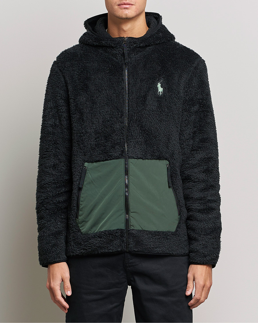 Herren | Pullover | Polo Ralph Lauren | Curly Sherpa Full Zip Hoodie Black