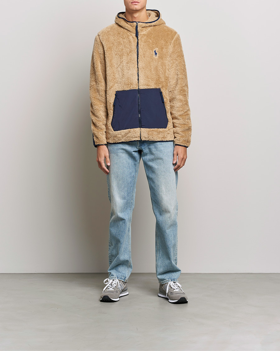Herren | Pullover | Polo Ralph Lauren | Curly Sherpa Full Zip Hoodie Vintage Khaki