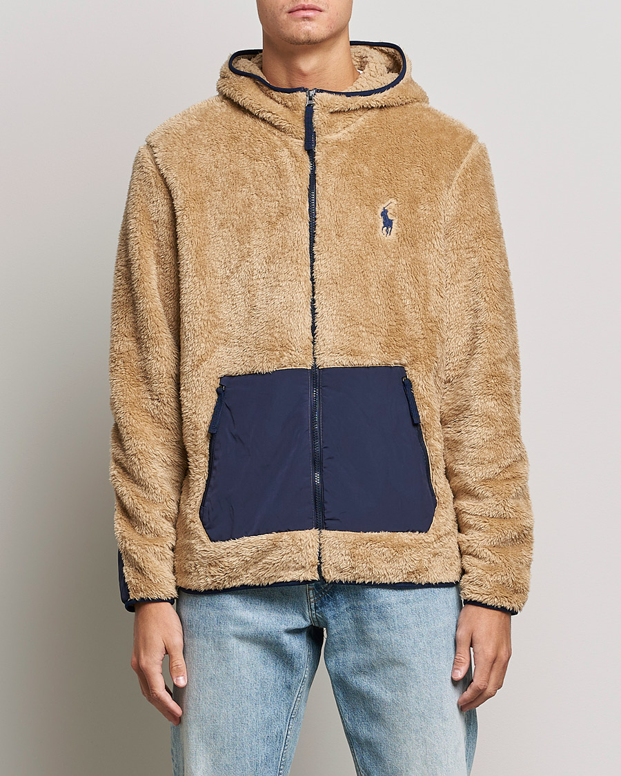 Herren | Pullover | Polo Ralph Lauren | Curly Sherpa Full Zip Hoodie Vintage Khaki